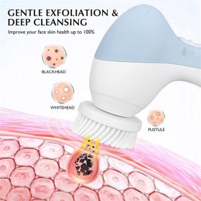 img 1 attached to Revitalize Your Skin with the Facial Cleansing Brush Face Scrubber: Electric Exfoliating Spin Cleanser Device for Deep Cleaning and Exfoliation - Waterproof, Rotating Spa Machine