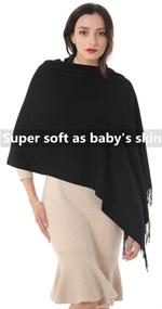 img 3 attached to 🧣 Stylish Womens Shawl Wrap Scarf: Pashmina Cashmere Softness, Perfect Gift Idea for Weddings & Christmas