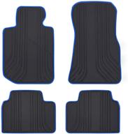 san auto car floor mat custom fit for bmw 3/4 series 2019 2020 2021 f30 f31 f32 f33 f36 320i 328i 330i 335i black navy blue rubber auto floor liners set all weather protection heavy duty odorless logo