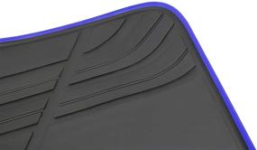 img 1 attached to SAN AUTO Car Floor Mat Custom Fit For BMW 3/4 Series 2019 2020 2021 F30 F31 F32 F33 F36 320I 328I 330I 335I Black Navy Blue Rubber Auto Floor Liners Set All Weather Protection Heavy Duty Odorless