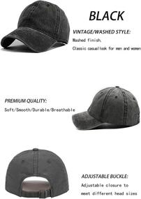 img 3 attached to 🧢 Vintage Distressed Baseball Cap - Unisex Twill Adjustable Dad Hat...