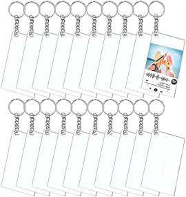 img 4 attached to Acrylic Keychain Transparent Rectangle Keyrings