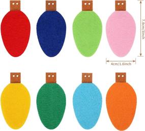 img 3 attached to Christmas Felt Light Garlands - Rainbow Lights Bulb Garland Set for Festive Party Home Decorations