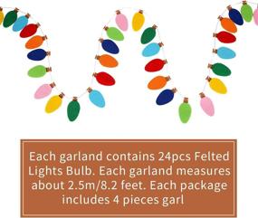 img 2 attached to Christmas Felt Light Garlands - Rainbow Lights Bulb Garland Set for Festive Party Home Decorations