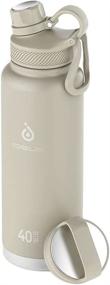 img 4 attached to 🥤 40oz IDEUS Insulated Water Bottle with 2 Leak-Proof Lids, Mars Celadon Color - Ideal Thermos Water Flask for Kids, Hiking, Biking