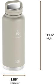 img 1 attached to 🥤 40oz IDEUS Insulated Water Bottle with 2 Leak-Proof Lids, Mars Celadon Color - Ideal Thermos Water Flask for Kids, Hiking, Biking