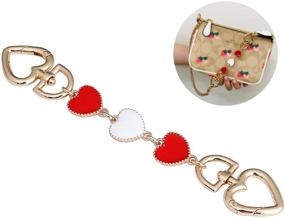 img 4 attached to 👛 LV Pochette Accessory Purse Strap Extender - Metal Chain Handbag Handle Replacement Crossbody Shoulder Bag Charms (Red-White-red)