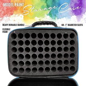 img 3 attached to Pixiss Model Paint Storage Case: Organize, Store, and Display Your Acrylic Paints and Brushes in Style - 60 Slots with 6 Fine Detail Miniatures Brushes