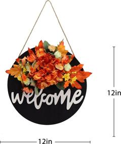 img 2 attached to 🍂 Festive Fall Front Door Decor: Black Round Wreath and Welcome Sign, Perfect for Farmhouse Style