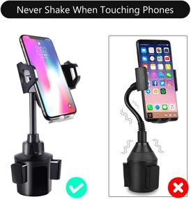 img 1 attached to 🚗 Universal Adjustable Car Cup Holder Phone Mount - Compatible with iPhone 11 Pro/XR/XS Max/X/8/7 Plus/6s/Samsung S10+/Note 9/S8 Plus/S7 Edge(Black) - Upgraded Version by TDTOK