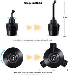 img 2 attached to 🚗 Universal Adjustable Car Cup Holder Phone Mount - Compatible with iPhone 11 Pro/XR/XS Max/X/8/7 Plus/6s/Samsung S10+/Note 9/S8 Plus/S7 Edge(Black) - Upgraded Version by TDTOK