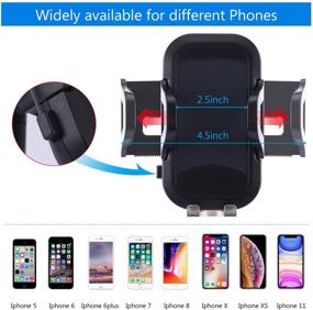 img 3 attached to 🚗 Universal Adjustable Car Cup Holder Phone Mount - Compatible with iPhone 11 Pro/XR/XS Max/X/8/7 Plus/6s/Samsung S10+/Note 9/S8 Plus/S7 Edge(Black) - Upgraded Version by TDTOK