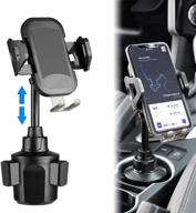 🚗 universal adjustable car cup holder phone mount - compatible with iphone 11 pro/xr/xs max/x/8/7 plus/6s/samsung s10+/note 9/s8 plus/s7 edge(black) - upgraded version by tdtok logo