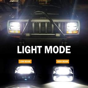 img 3 attached to 🚙 High-Low Beam LED Headlights: Square 5x7 / 6x7 Inch Headlamps for Jeep Wrangler YJ Cherokee XJ Trucks - Replaces H6054 H5054 H6054LL 69822 6052 6053 (2 PCS)