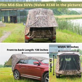 img 2 attached to 🏕️ Палатка для внедорожника SUV Car Tent Camo: водонепроницаемый тент для задней двери для кемпинга, путешествий и чрезвычайных ситуаций - выбраться со всех подготовок!