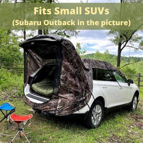 img 3 attached to 🏕️ Палатка для внедорожника SUV Car Tent Camo: водонепроницаемый тент для задней двери для кемпинга, путешествий и чрезвычайных ситуаций - выбраться со всех подготовок!