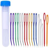 🧶 complete 17-piece yarn needle set: bent and blunt tips for seamless hand sewing & crochet projects - includes plastic needle logo