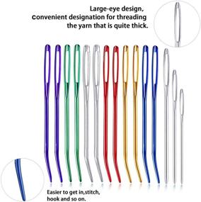 img 2 attached to 🧶 Complete 17-Piece Yarn Needle Set: Bent and Blunt Tips for Seamless Hand Sewing & Crochet Projects - Includes Plastic Needle