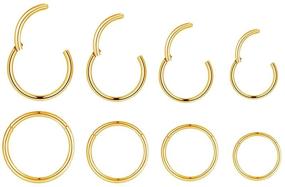 img 4 attached to 👃 Versatile 4Pairs Surgical Steel Nose Rings Hoop: Ideal for Helix, Cartilage, Tragus, and Daith Piercings - Women, Men, Girls - Sizes 6mm, 8mm, 10mm, 12mm