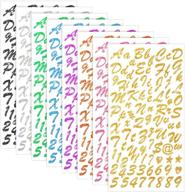 🎨 720-piece letter sticker set with glitter cursive alphabet letters and numbers - self-adhesive alphabet stickers for grad cap decorating, diy crafts, and art supplies (mixed colors) logo