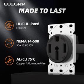 img 2 attached to ELEGRP 50 Amps 125/250V Range Oven Stove Receptacle: Flush Mounting Power Outlet, Heavy Duty, UL Listed - 1 Pack