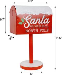 img 3 attached to 🎅 Adroiteet Christmas Decorations Santa Mailbox: Festive Metal Letter Box for Xmas Decor, Indoor Outdoor Front Door Holiday Party