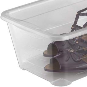 img 3 attached to 📦 Clear Plastic Stackable Shoe and Closet Storage Box Container Bin with Lids - 6 Quart/5.7 Liter, 10 Pack