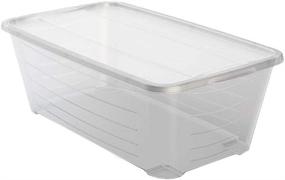 img 1 attached to 📦 Clear Plastic Stackable Shoe and Closet Storage Box Container Bin with Lids - 6 Quart/5.7 Liter, 10 Pack