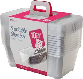 img 4 attached to 📦 Clear Plastic Stackable Shoe and Closet Storage Box Container Bin with Lids - 6 Quart/5.7 Liter, 10 Pack