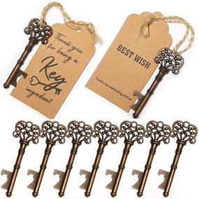 img 3 attached to 🗝 Unlock the Magic: 50pcs Skeleton Key Bottle Opener Wedding Favors with Escort Tag Card