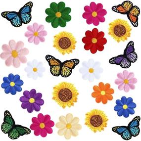 img 4 attached to Exquisite Butterfly Embroidered Sunflower Décor: Enhance your space with this stunning decorative piece!