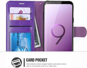 img 2 attached to 📱 ERAGLOW Premium PU Leather Galaxy S9 Wallet Case: Stylish Protective Cover with Card Slots and Kickstand in Purple