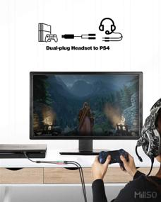img 2 attached to 🎧 MillSO USB Audio Adapter - Stereo External Sound Card, USB to 3.5mm TRS Headphone + Microphone Audio Jack Splitter for Dual-Plug Gaming Headset - Laptop, Desktop, PC, PS4, PS5 Compatible [Built-in Chip - 1 FT]