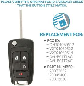 img 1 attached to 🔑 Keyless2Go 4 Button Flip Car Key Fob Replacement | OHT01060512 Keyless Remote