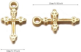 img 3 attached to 📿 100pcs Antique Gold Jesus Christ Cross Charms Pendants: Perfect for DIY Crafting Jewelry Making