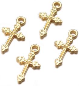 img 1 attached to 📿 100pcs Antique Gold Jesus Christ Cross Charms Pendants: Perfect for DIY Crafting Jewelry Making