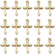 📿 100pcs antique gold jesus christ cross charms pendants: perfect for diy crafting jewelry making logo