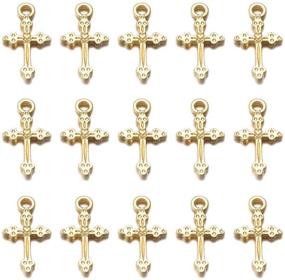 img 4 attached to 📿 100pcs Antique Gold Jesus Christ Cross Charms Pendants: Perfect for DIY Crafting Jewelry Making