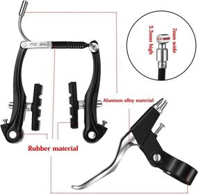 img 1 attached to 🚴 Bike Brakes Combo: Aluminum Alloy Mountain Bike Brakes with Brake Handle, Levers, Line, Cable, and Wire – Ideal for Mountain and Road Bikes