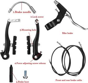 img 2 attached to 🚴 Bike Brakes Combo: Aluminum Alloy Mountain Bike Brakes with Brake Handle, Levers, Line, Cable, and Wire – Ideal for Mountain and Road Bikes