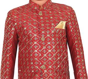img 1 attached to Exquisite Ethnic Handwork Embroidered Sherwani Clothing Sets for Boys