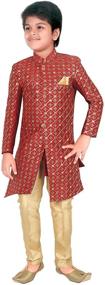 img 4 attached to Exquisite Ethnic Handwork Embroidered Sherwani Clothing Sets for Boys