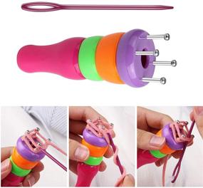 img 3 attached to Craft DIY with Lamoutor French Handy Knitter Plastic 4 Peg Prong: The Perfect Knitting Doll Tool
