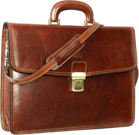 img 2 attached to 👜 Handmade Brown Classic Style Full Grain Leather Laptop Bag Briefcase – Time Resistance