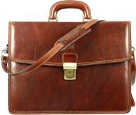 👜 handmade brown classic style full grain leather laptop bag briefcase – time resistance logo