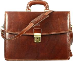 img 4 attached to 👜 Handmade Brown Classic Style Full Grain Leather Laptop Bag Briefcase – Time Resistance