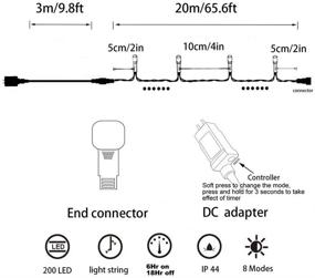 img 3 attached to YASENN 200LED Multicolor Christmas String Lights: 66Ft Connectable Plug-in with 8 Lighting Modes, Timer - Perfect for Garden, Tree, Patio, Porch Decorations