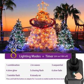 img 2 attached to YASENN 200LED Multicolor Christmas String Lights: 66Ft Connectable Plug-in with 8 Lighting Modes, Timer - Perfect for Garden, Tree, Patio, Porch Decorations