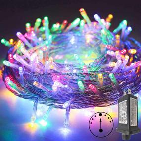 img 4 attached to YASENN 200LED Multicolor Christmas String Lights: 66Ft Connectable Plug-in with 8 Lighting Modes, Timer - Perfect for Garden, Tree, Patio, Porch Decorations