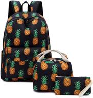 🍍 insulated pineapple backpack bookbag: perfect schoolbag for keeping your essentials cool! logo